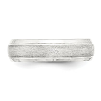 Sterling Silver 6mm Brushed Domed with Grooved Beveled Edge Fancy Band Size 11