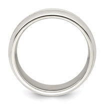 Sterling Silver 7mm Polished Domed Grooved Fancy Band