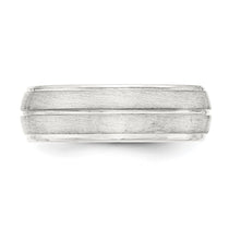 Sterling Silver 7mm Brushed Domed Grooved Fancy Band