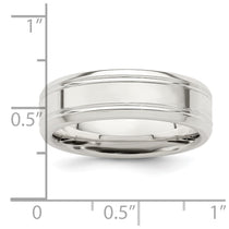 Sterling Silver 6mm Polished Flat Grooved Beveled Edge Fancy Band