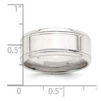 Sterling Silver 6mm Polished Flat Milgrain Beveled Edge Fancy Band