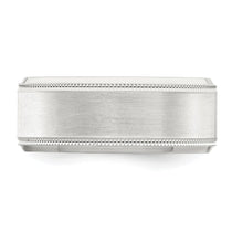 Sterling Silver 6mm Brushed Flat Milgrain Beveled Edge Fancy Band
