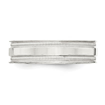 Sterling Silver 6mm Polished Flat Milgrain Grooved Edge Fancy Band
