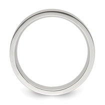 Sterling Silver 6mm Polished Flat Grooved Center Fancy Band