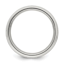 Sterling Silver 6mm Brushed Flat Grooved Fancy Band