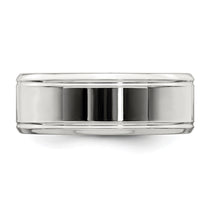 Sterling Silver 6mm Polished Flat Beveled Edge Fancy Band