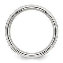 Sterling Silver 6mm Brushed Flat Beveled Edge Fancy Band