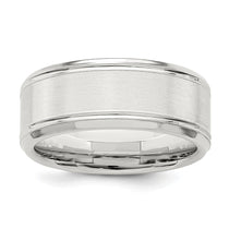 Sterling Silver 6mm Brushed Flat Beveled Edge Fancy Band