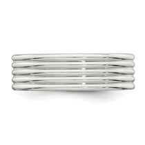 Sterling Silver 7mm Polished 5-Row Fancy Band