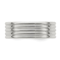 Sterling Silver 7mm Polished 5-Row Fancy Band