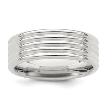 Sterling Silver 7mm Polished 5-Row Fancy Band