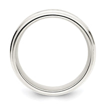 Sterling Silver 7mm Polished Flat Intertwined Design Beveled Edge Fancy Band