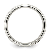 Sterling Silver 7mm Brushed Flat Intertwined Design Beveled Edge Fancy Band