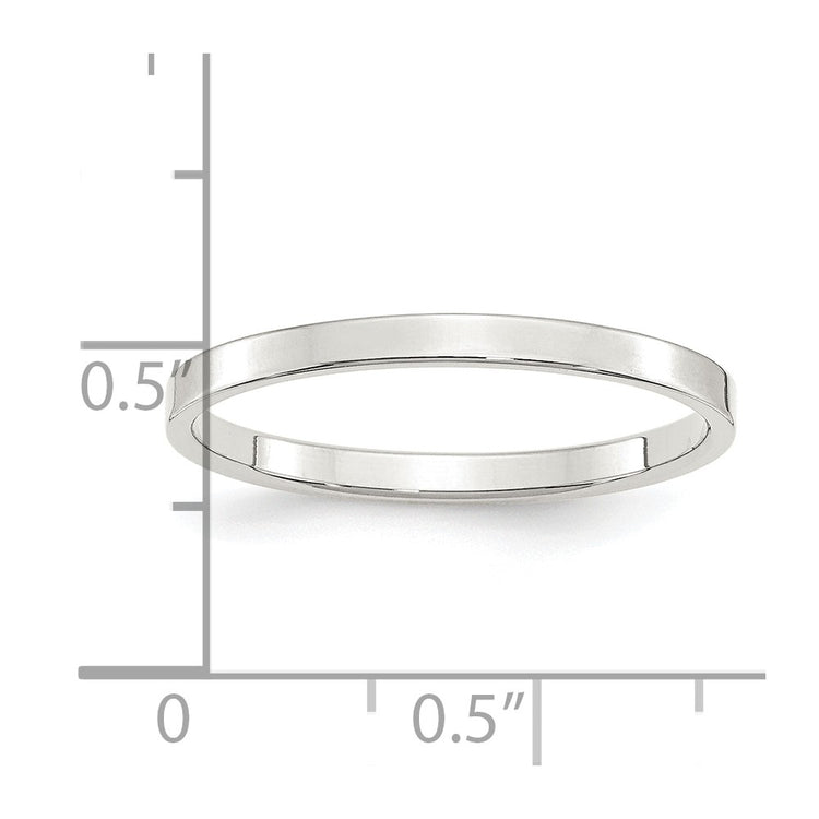 Sterling Silver 2mm Lightweight Flat