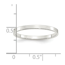Sterling Silver Rhodium-plated 2mm Flat