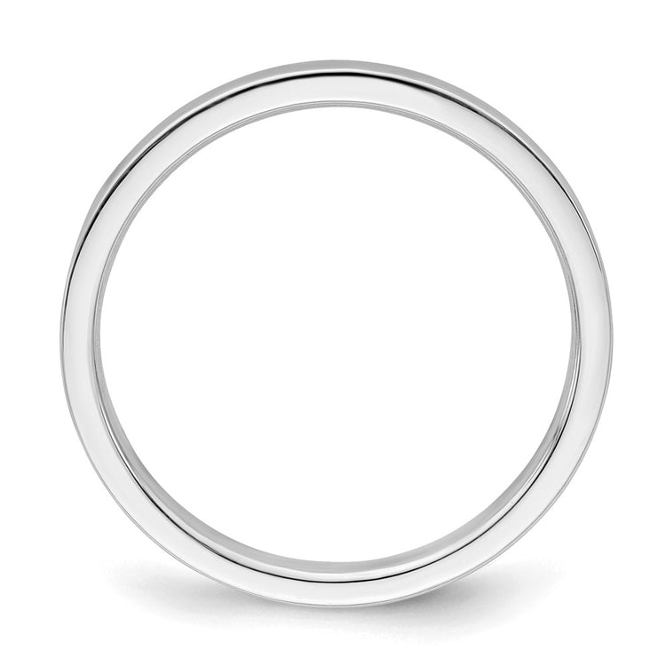Sterling Silver Rhodium-plated 2mm Flat