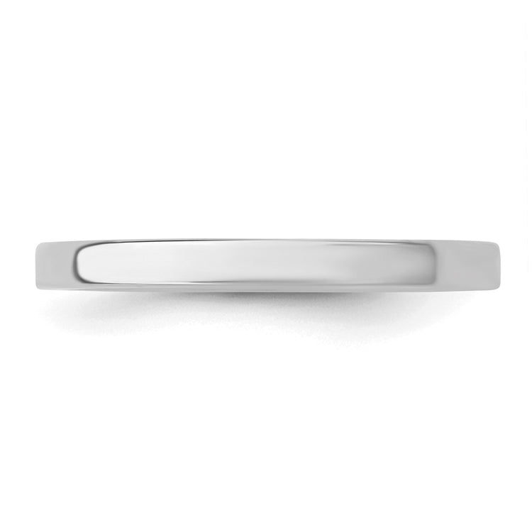 Sterling Silver Rhodium-plated 2mm Flat