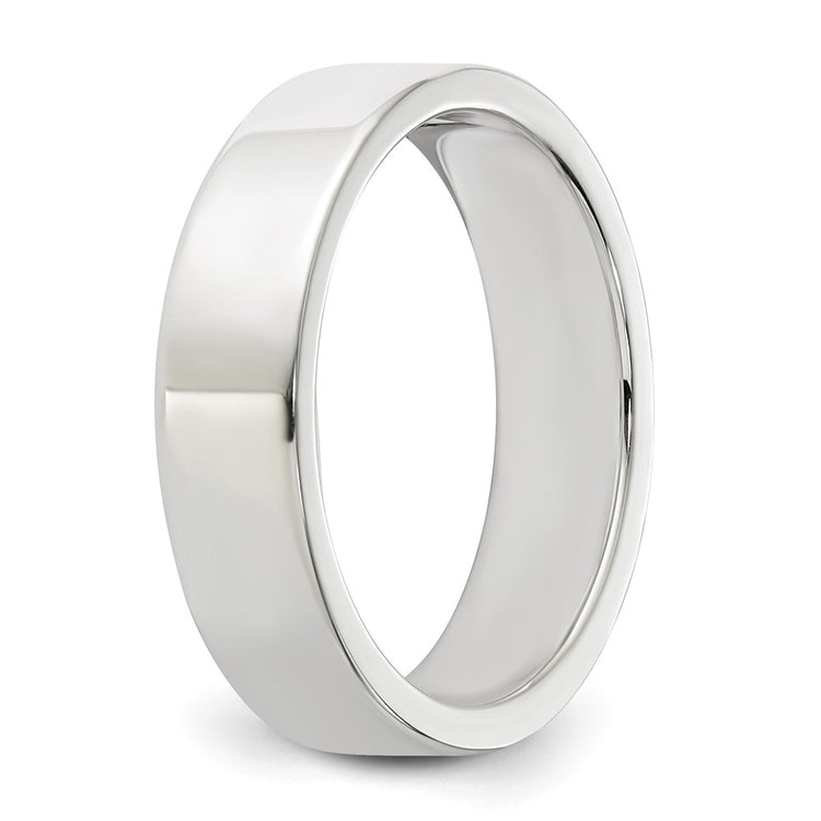 Sterling Silver Rhodium-Plated 5MM Flat Wedding Band Ring
