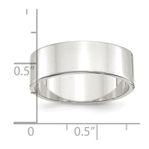 Sterling Silver Rhodium-plated 7mm Flat Size 9 Band