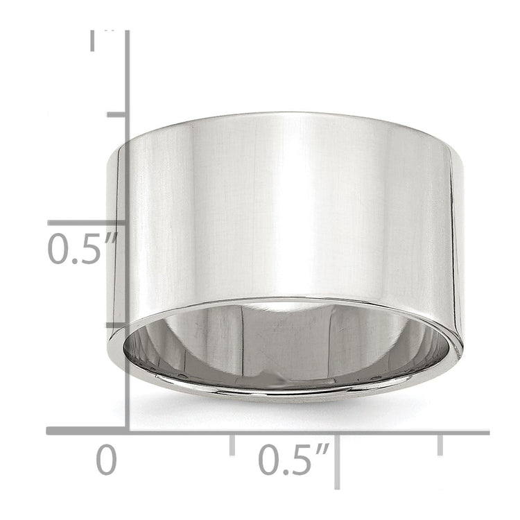 Sterling Silver 12mm Lightweight Flat