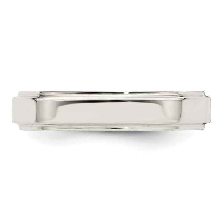 Sterling Silver 4mm Flat with Step Edge