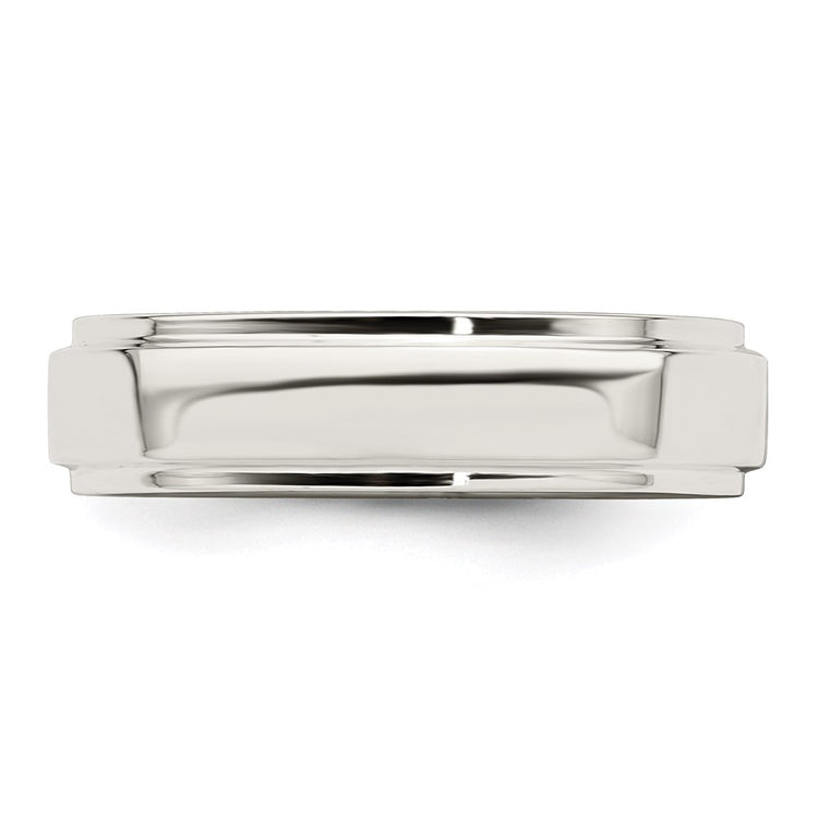 Sterling Silver 5mm Flat with Step Edge