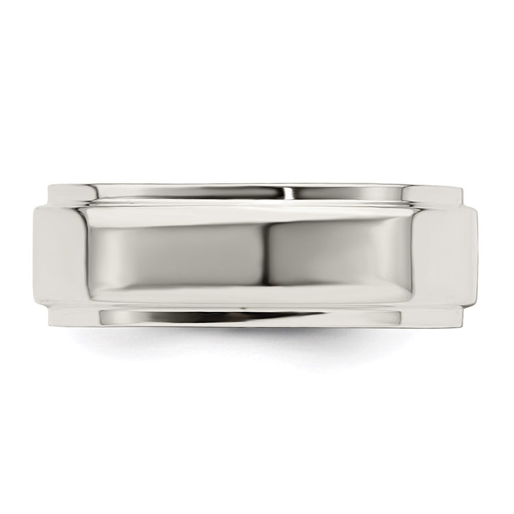 Sterling Silver 7mm Flat with Step Edge