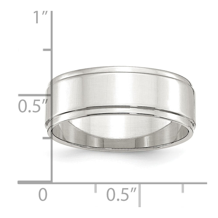 Sterling Silver 7mm Flat with Step Edge