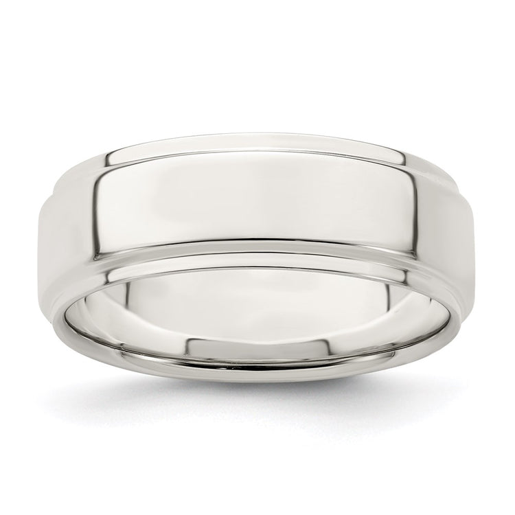 Sterling Silver 7mm Flat with Step Edge