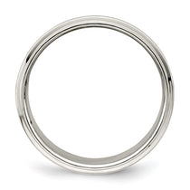 Sterling Silver 8mm Flat with Step Edge