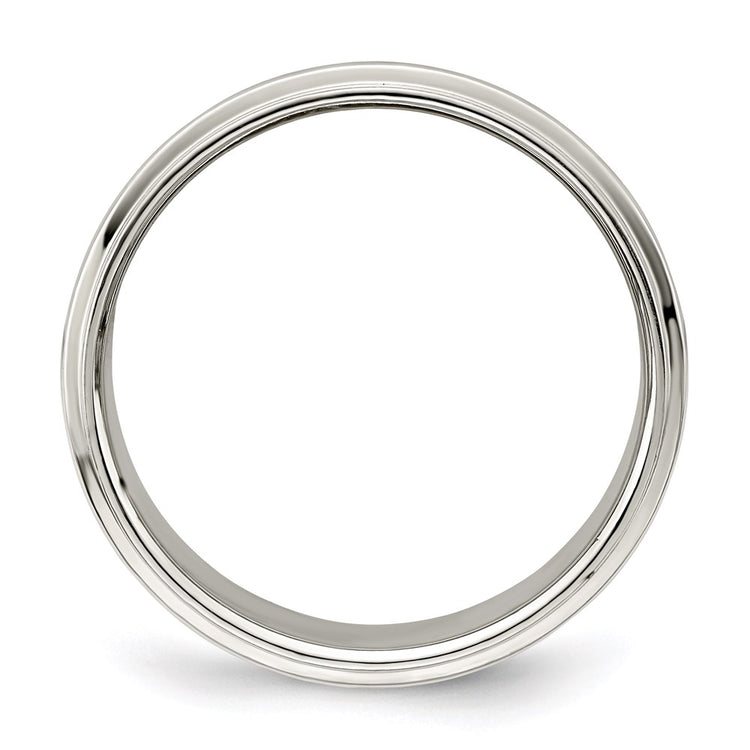 Sterling Silver 8mm Flat with Step Edge