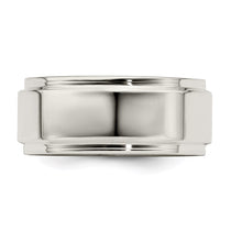 Sterling Silver 8mm Flat with Step Edge