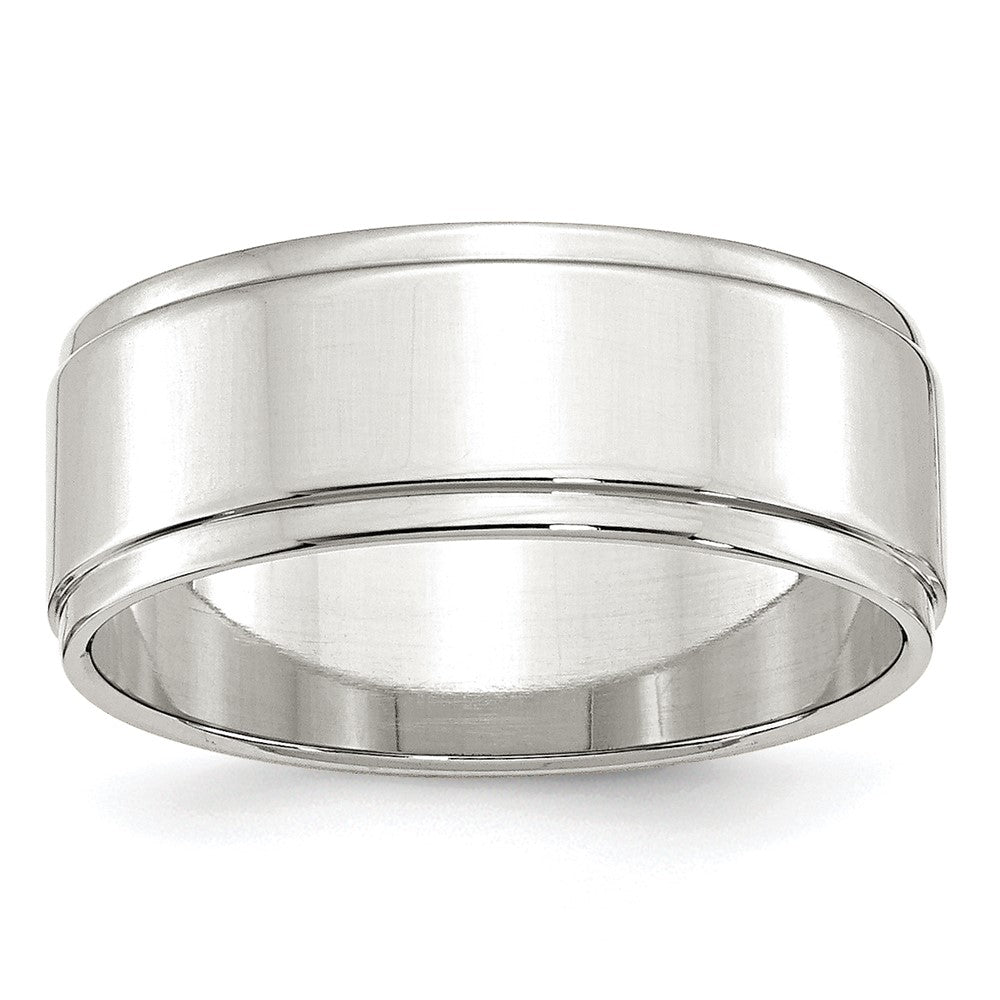 Sterling Silver 8mm Flat with Step Edge