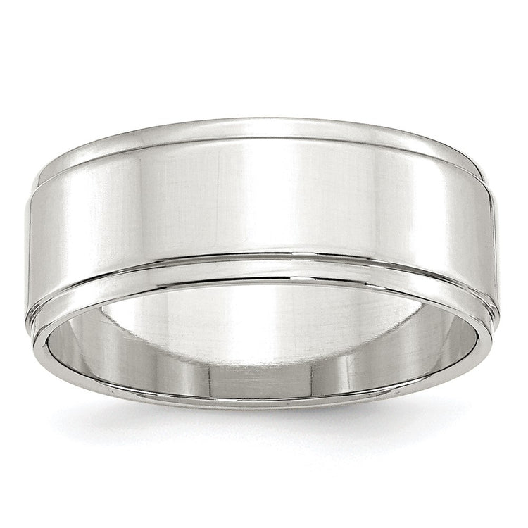 Sterling Silver 8mm Flat with Step Edge