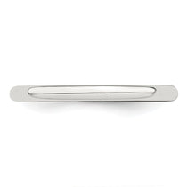 Sterling Silver Rhodium-plated 2mm Half-Round
