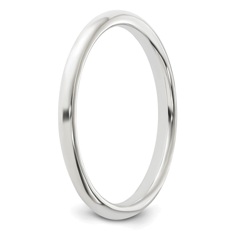 Sterling Silver Rhodium-plated 2mm Half-Round