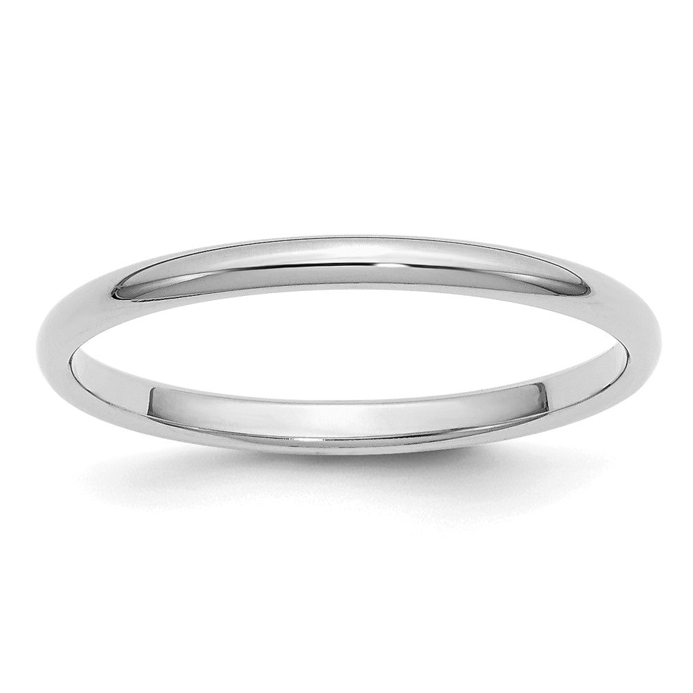 Sterling Silver Rhodium-plated 2mm Half-Round
