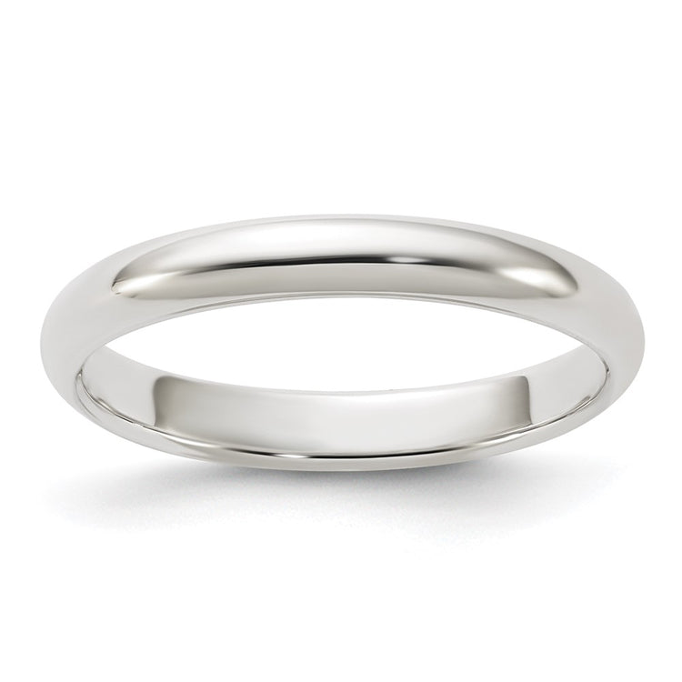 Sterling Silver 3MM Half Round Wedding Band Ring For Men Women