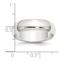 Sterling Silver 6mm Half Round Size 15.5 Band