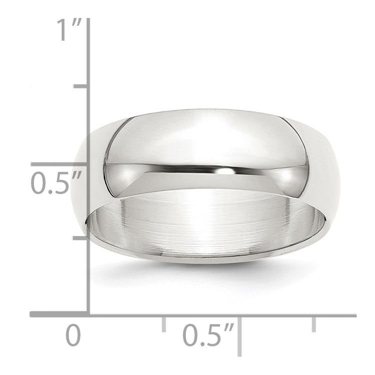 Sterling Silver 7mm Half Round