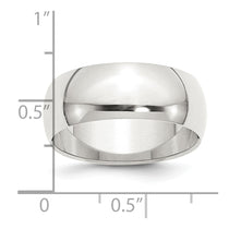 Sterling Silver 8mm Half Round