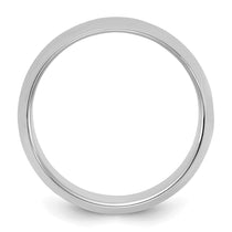 Sterling Silver Rhodium-plated 8mm Half-Round