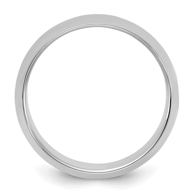 Sterling Silver Rhodium-plated 8mm Half-Round
