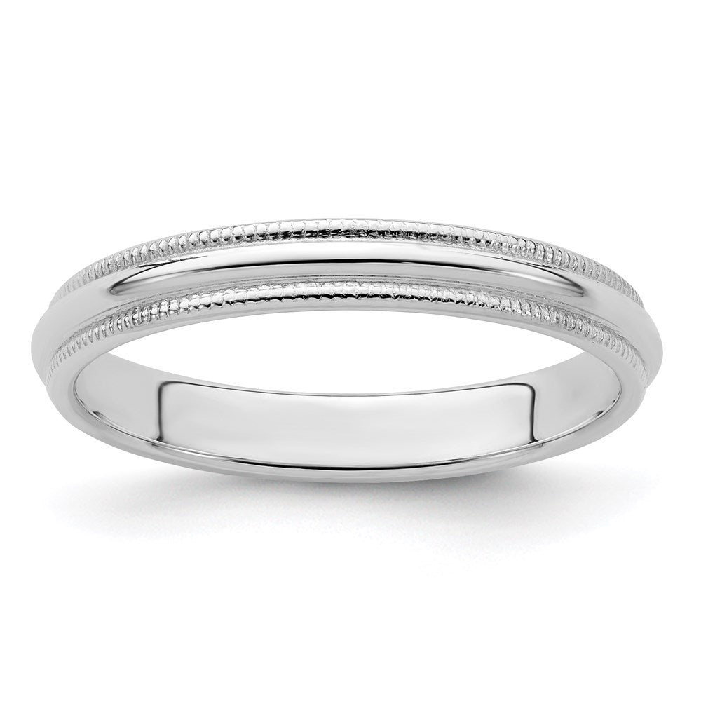 Sterling Silver 3mm Half Round Milgrain
