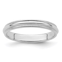 Sterling Silver 3mm Half Round Milgrain
