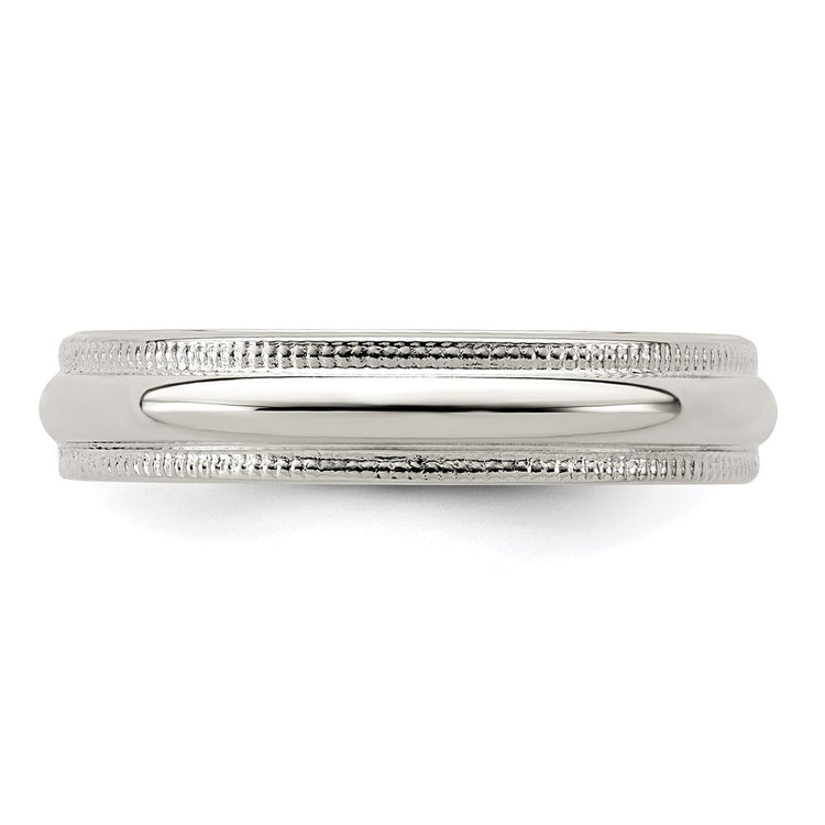 Sterling Silver 4mm Half Round Milgrain