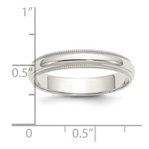 Sterling Silver 4mm Half Round Milgrain