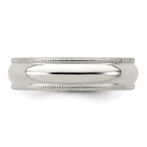Sterling Silver 5mm Half Round Milgrain