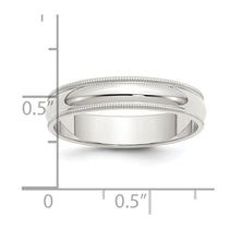 Sterling Silver 5mm Half Round Milgrain