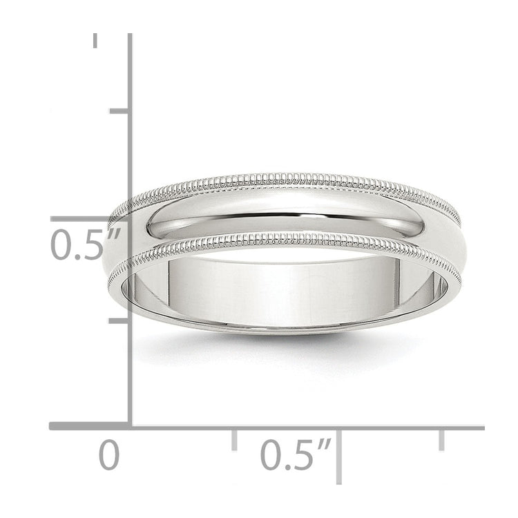 Sterling Silver 5mm Half Round Milgrain